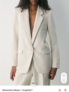 Wilfred Cream Single-Button Crepeette Blazer